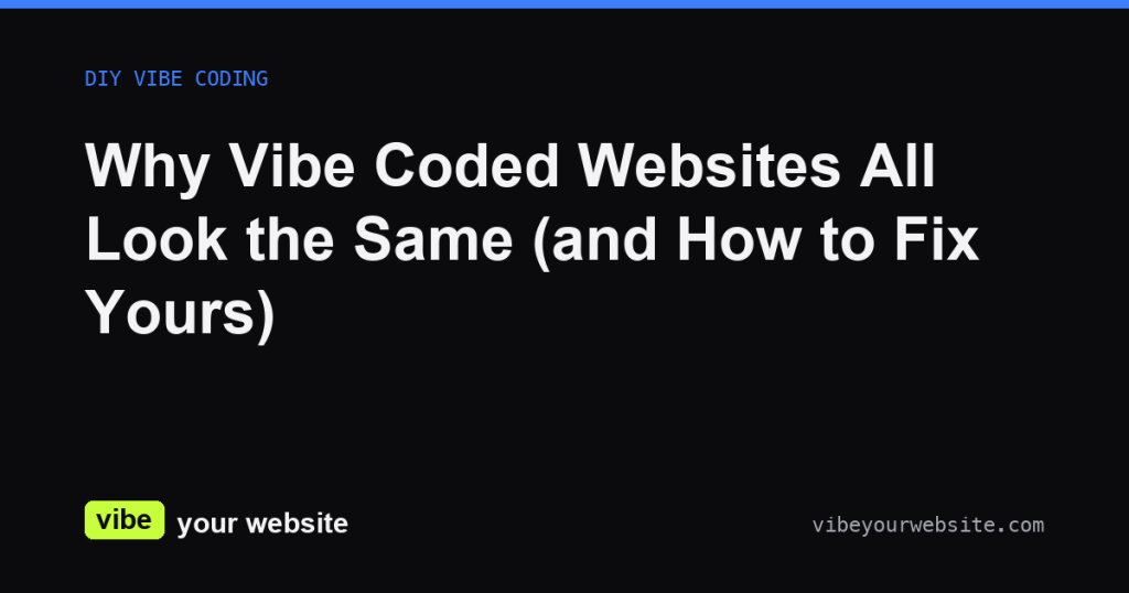 Why Vibe Coded Websites All Look the Same (and How to Fix Yours)