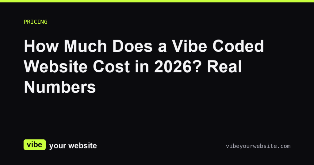 How Much Does a Vibe Coded Website Cost in 2026? Real Numbers