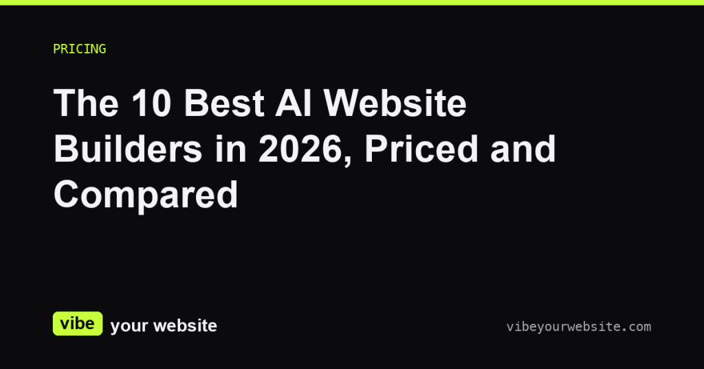 The 10 Best AI Website Builders in 2026, Priced and Compared